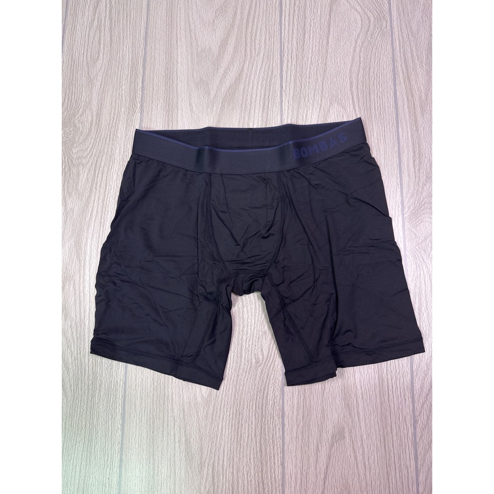 Bombas Mens Sport Flyless Boxer Brief Black Large 9048 Nylon Elastane New - Picture 3 of 6